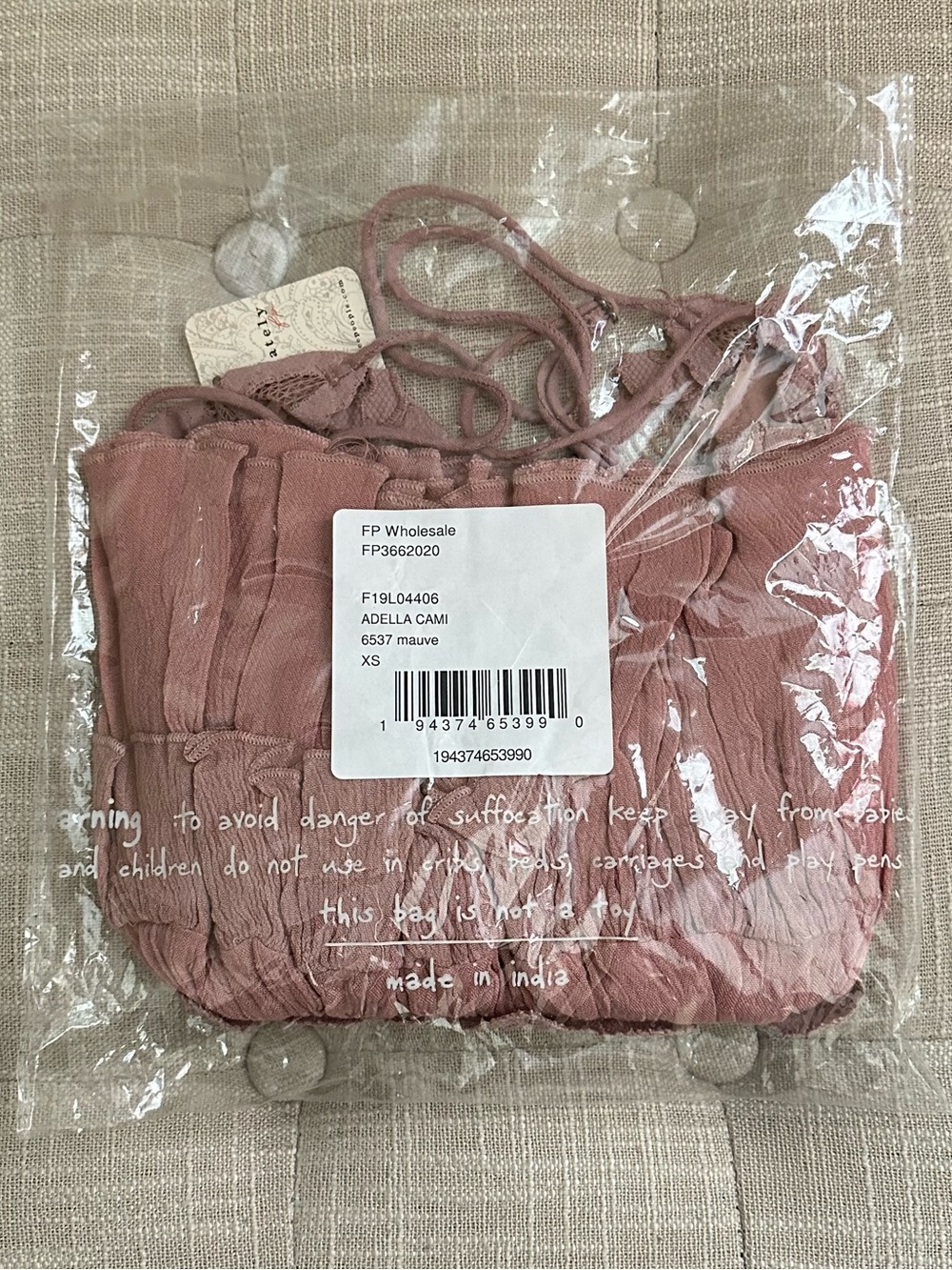 Free People Intimately Dusty Rose/ Mauve Adella Cami Size XS - Picture 4 of 5